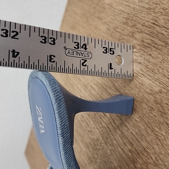 Zara Rhinestone Heeled Denim Sandals size 37 - Picture 9 of 9